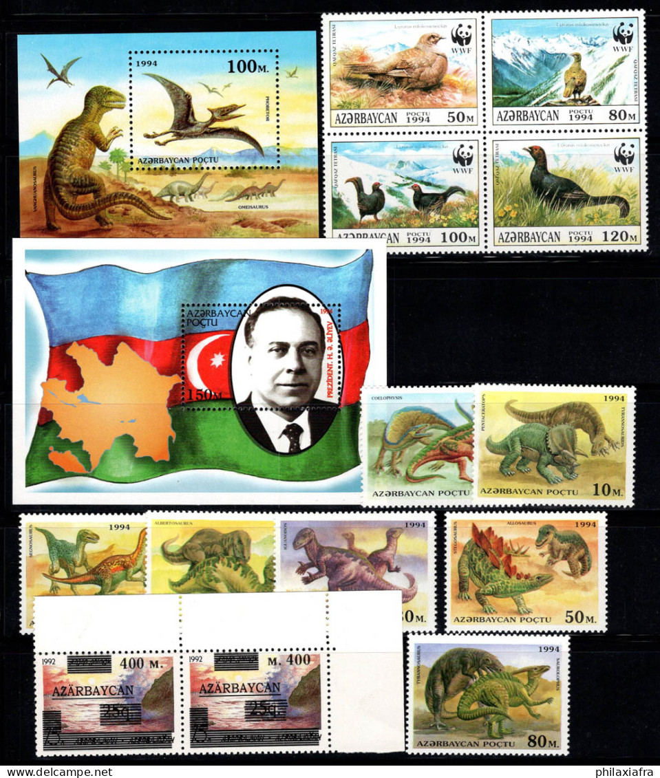 Azerbaïdjan 1994 Neuf ** 100% Dinosaures, Oiseaux, Aliyev - Azerbaïjan