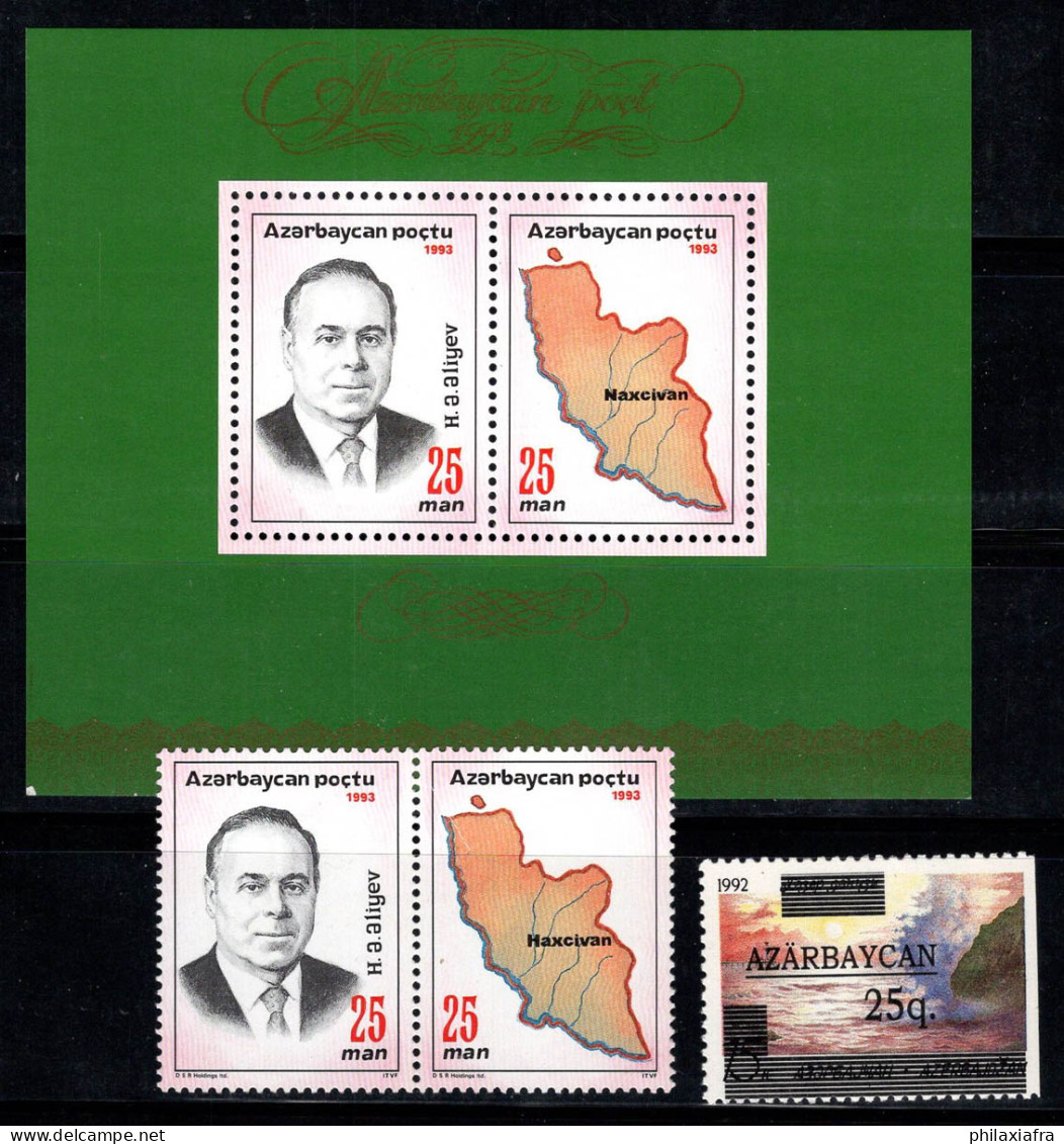 Azerbaïdjan 1993 Mi. Bl. 4 II, 105 Bloc Feuillet 100% Neuf ** Aliyev, Carte - Aserbaidschan