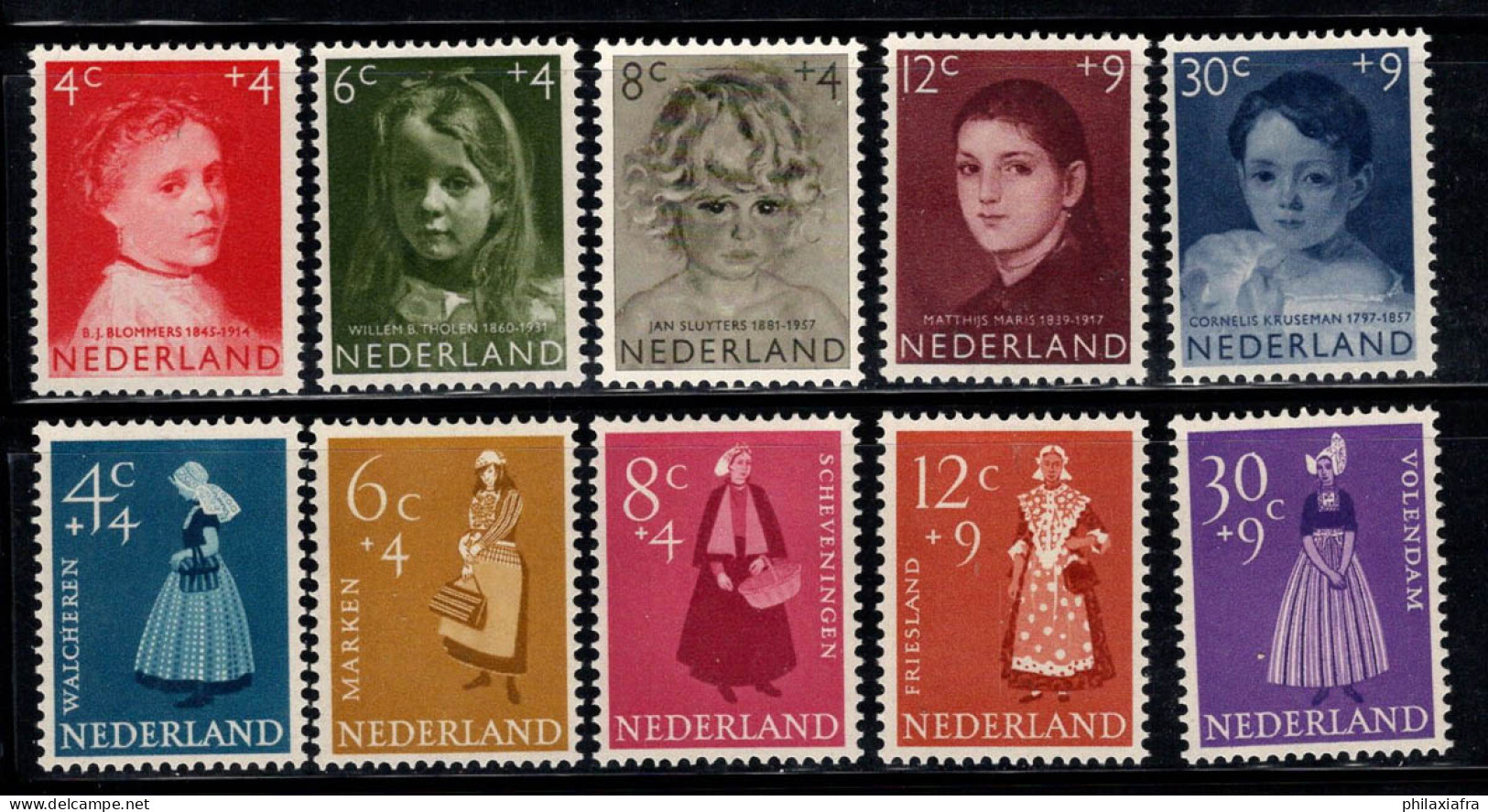 Pays-Bas 1957-58 Mi. 707-716 Neuf * MH 100% Enfants, Costumes Traditionnels - Unused Stamps