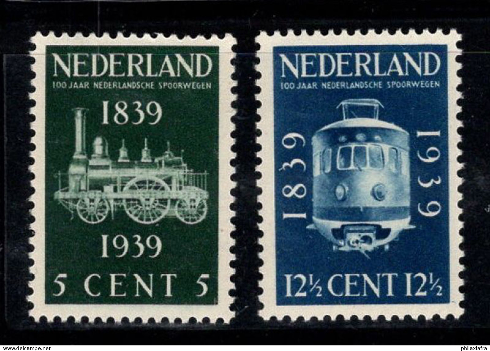 Pays-Bas 1939 Mi. 334-335 Neuf * MH 100% Chemin De Fer - Unused Stamps