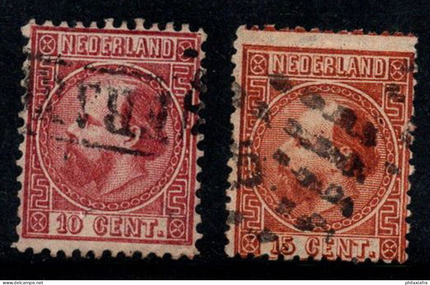 Pays-Bas 1867 Mi. 8-9 Oblitéré 40% Roi Guillaume III - Gebruikt