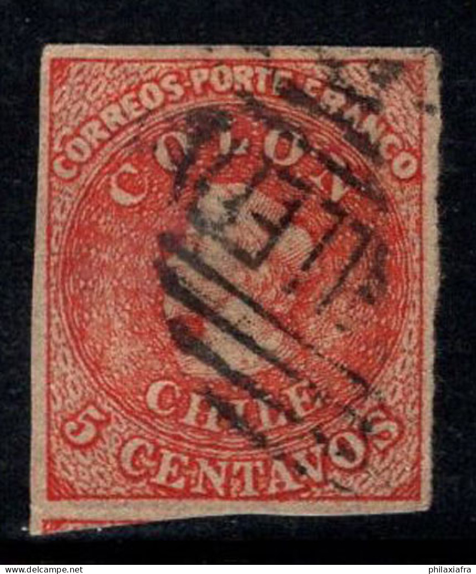 Chili 1866 Mi. 7 Oblitéré 100% 5 C, Colon, Colombo - Cile