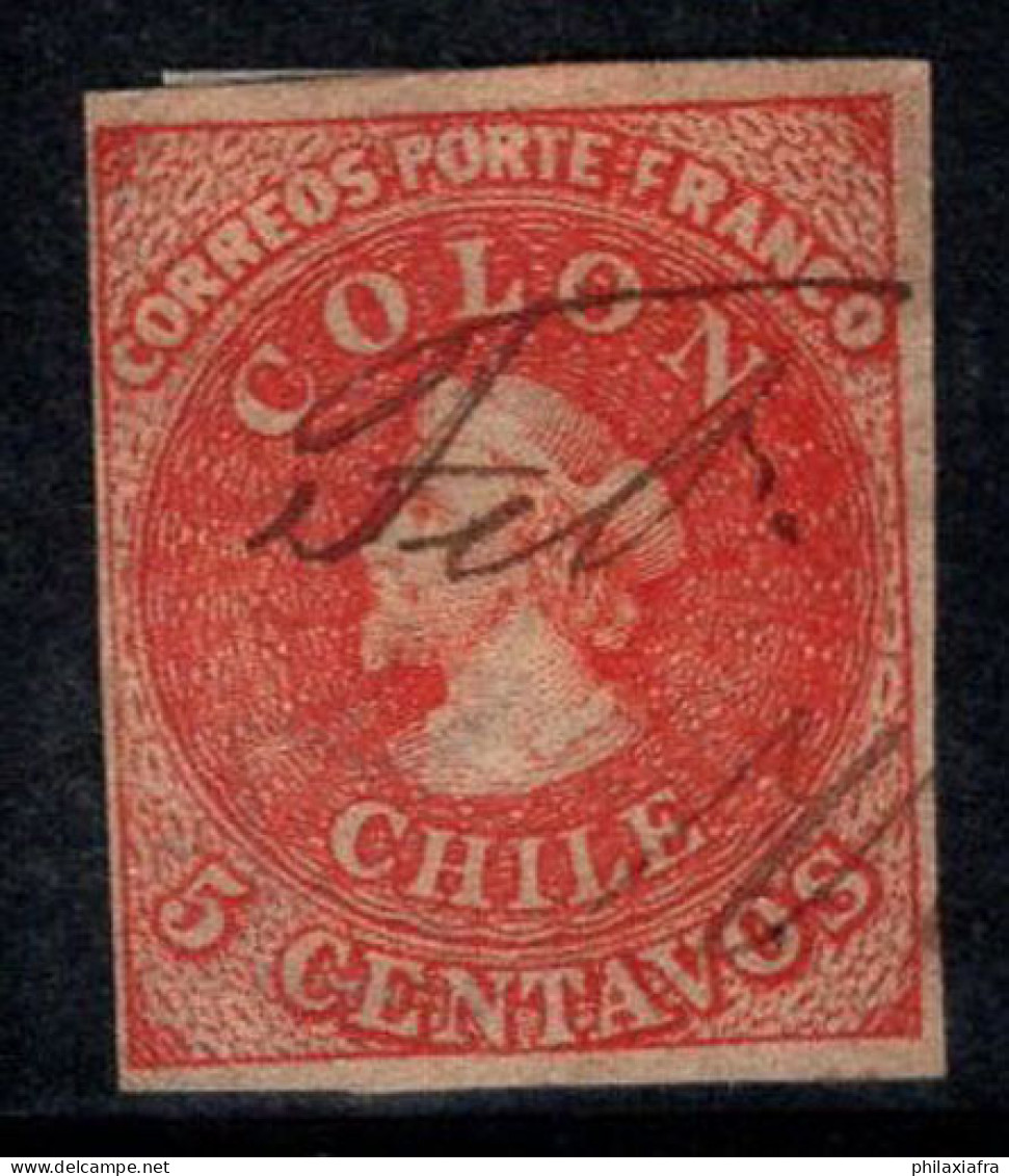 Chili 1866 Mi. 7 Oblitéré 80% 5 C, Colon, Colombo - Chile