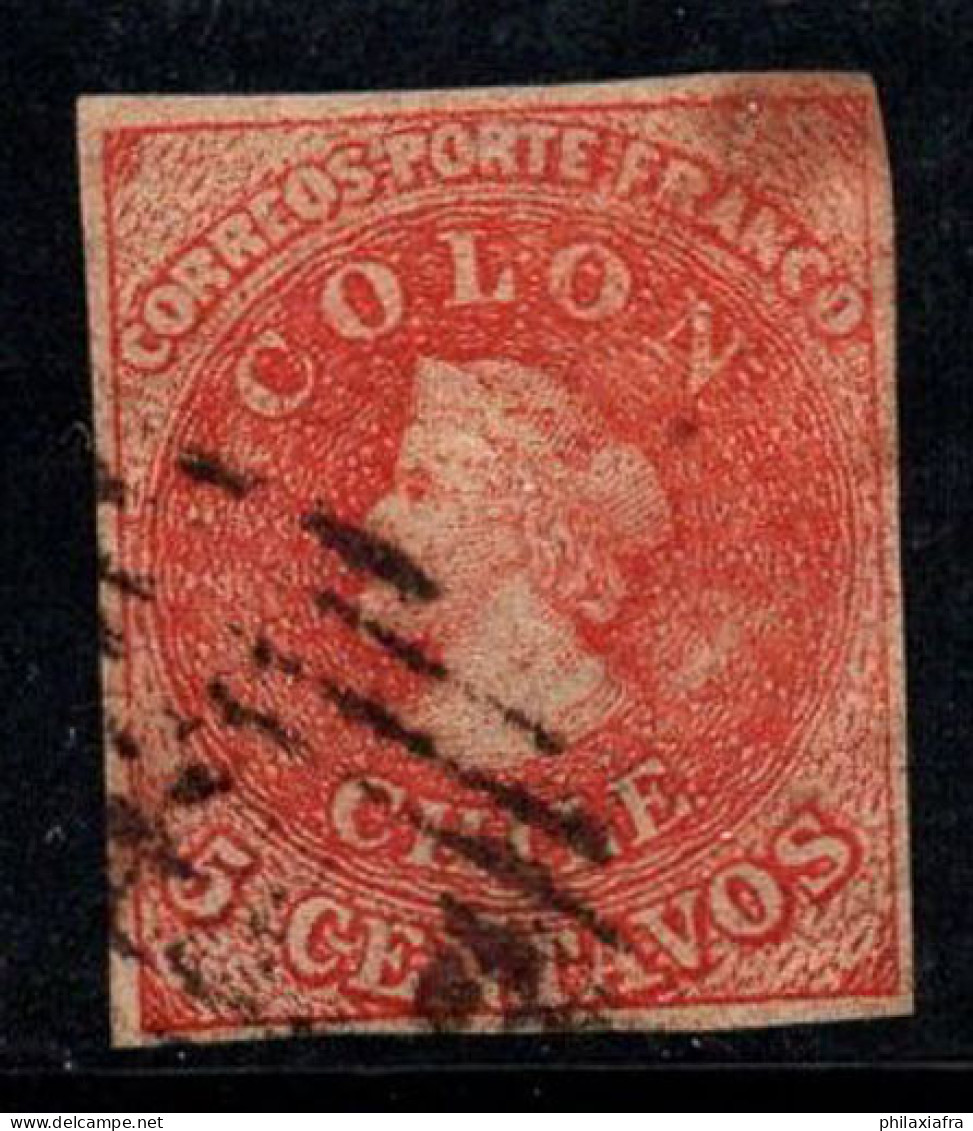 Chili 1853-66 Oblitéré 100% 5 C, Colon, Colombo - Cile
