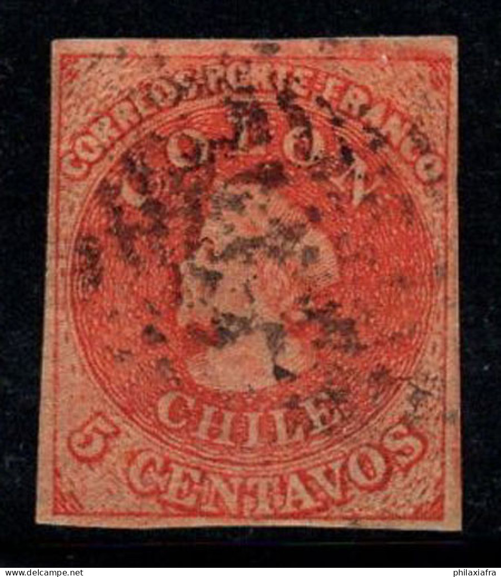 Chili 1853-66 Oblitéré 100% 5 C, Colon, Colombo - Cile