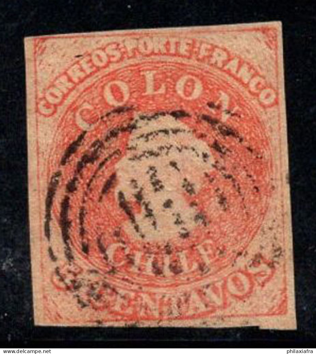Chili 1853-66 Oblitéré 100% 5 C, Colon, Colombo - Cile