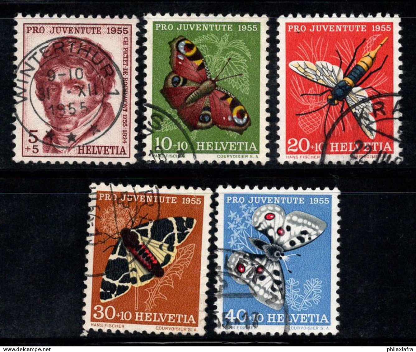 Suisse 1955 Mi. 618-622 Oblitéré 100% Pro Juventute, PAPILLONS - Usati