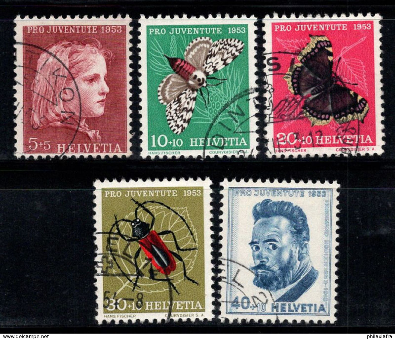 Suisse 1953 Mi. 588-592 Oblitéré 100% Pro Juventute, PAPILLONS - Gebraucht