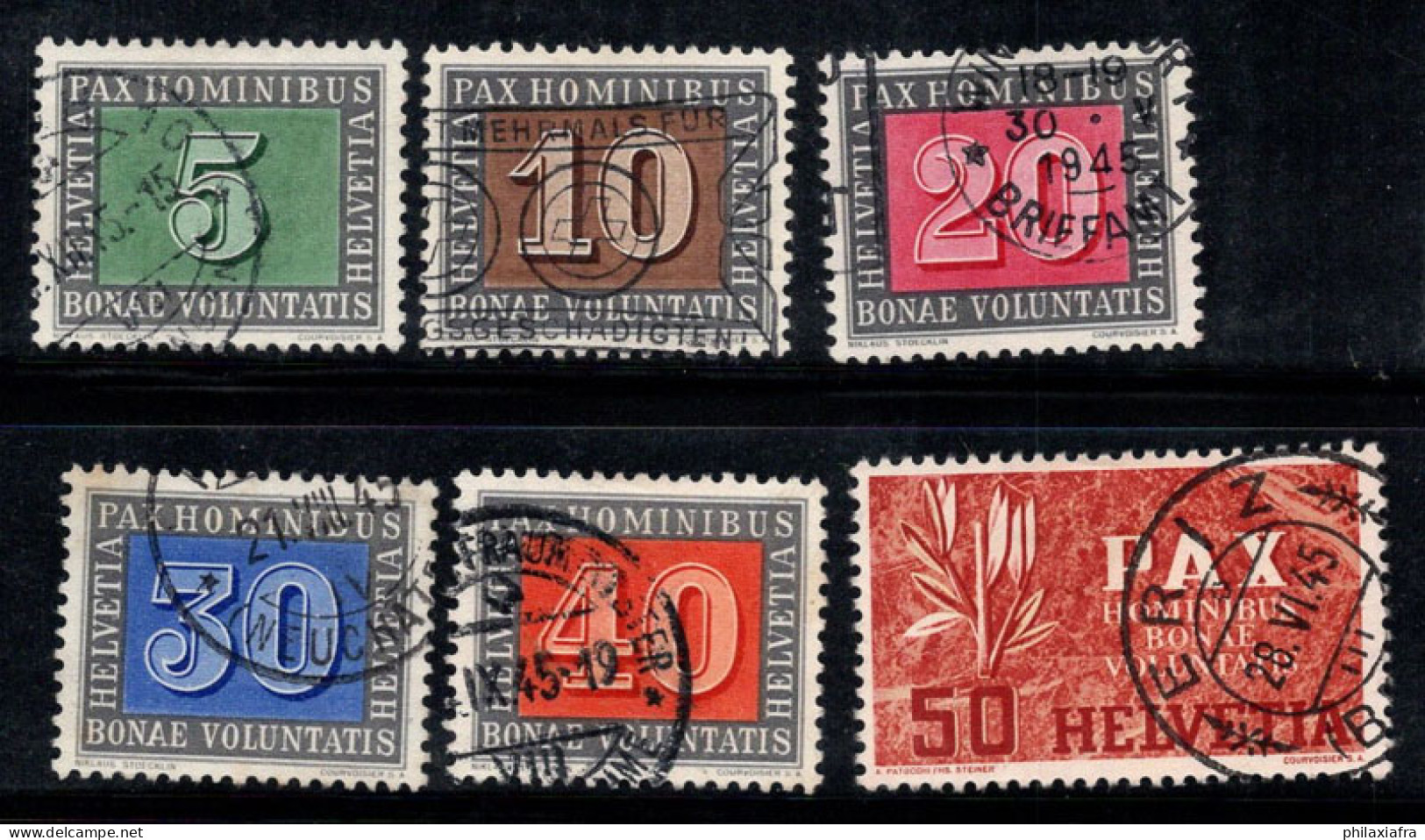 Suisse 1945 Mi. 447-452 Oblitéré 100% Paix - Used Stamps