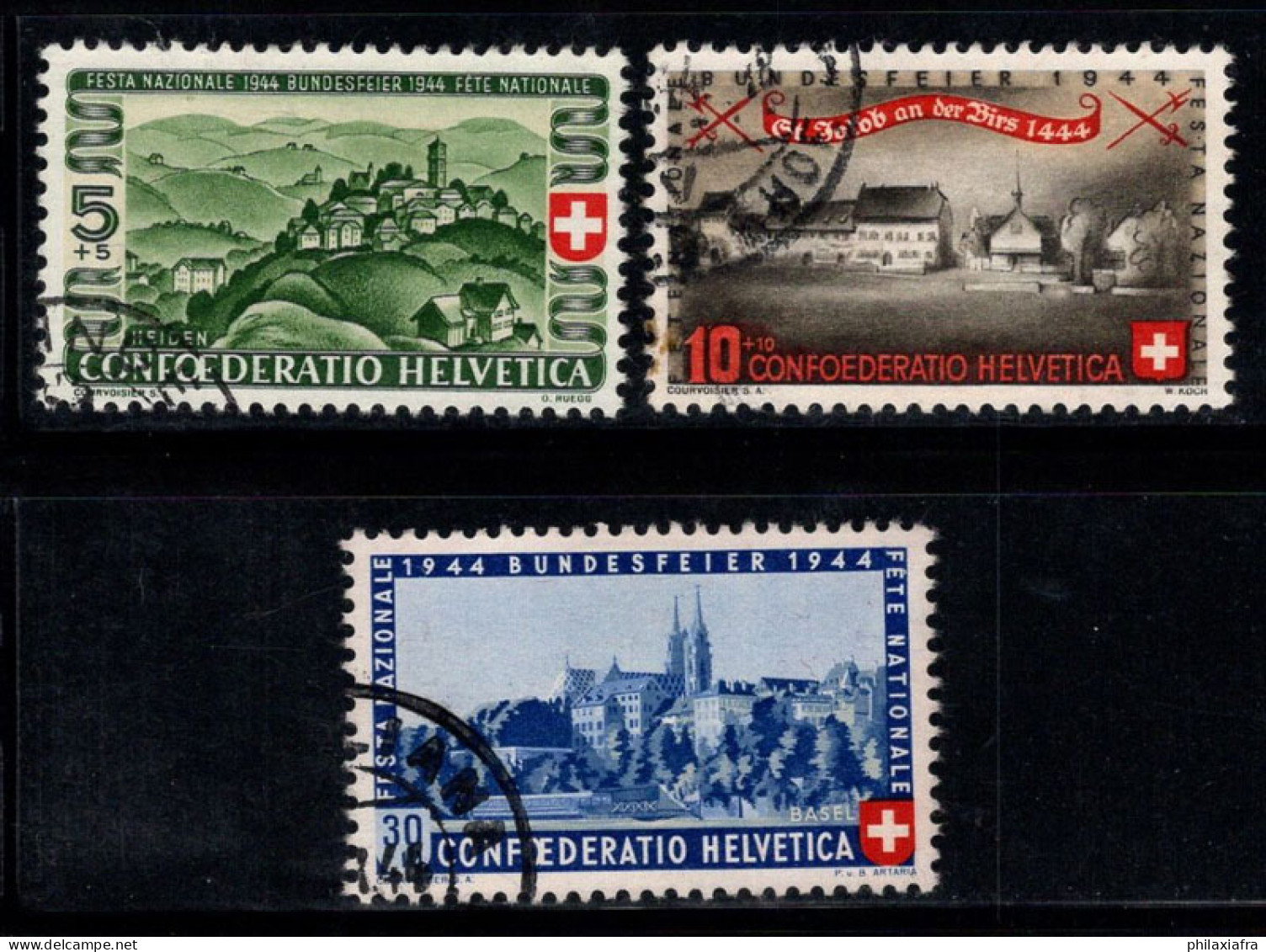 Suisse 1944 Mi. 431-432, 434 Oblitéré 100% Pro Patria, Paysages - Used Stamps