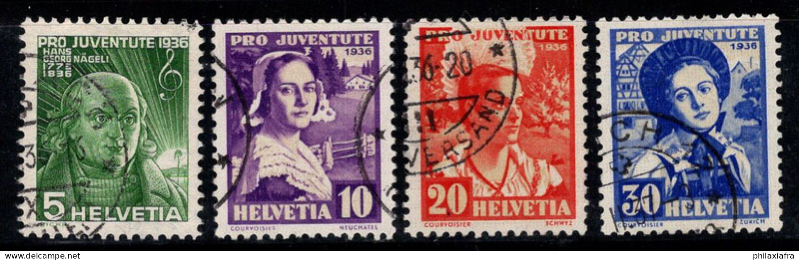 Suisse 1936 Mi. 306-309 Oblitéré 100% Pro Juventute, Costumes Traditionnels - Used Stamps