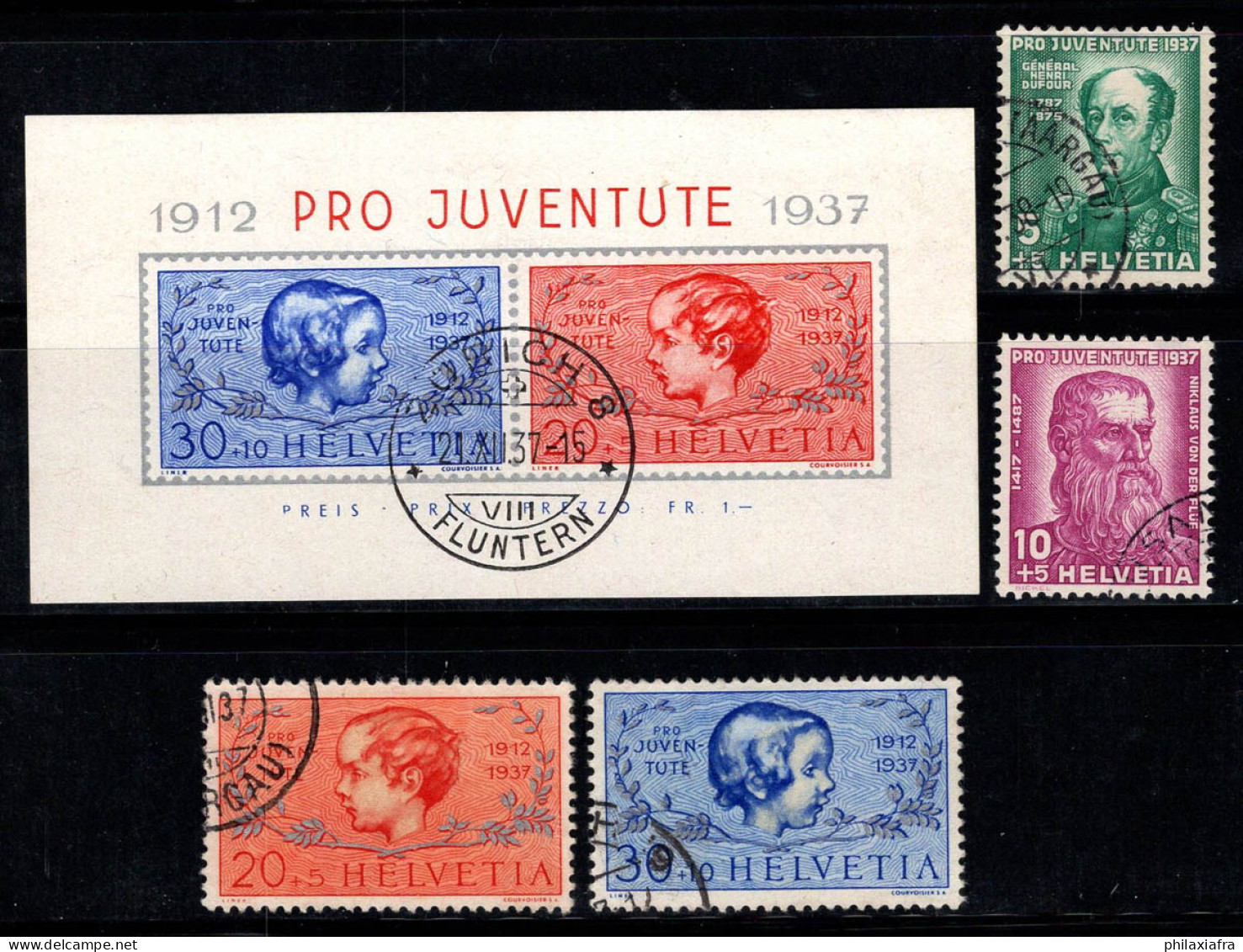 Suisse 1937 Mi. Bl. 3, 318 Bloc Feuillet 100% Oblitéré Pro Juventute - Gebraucht
