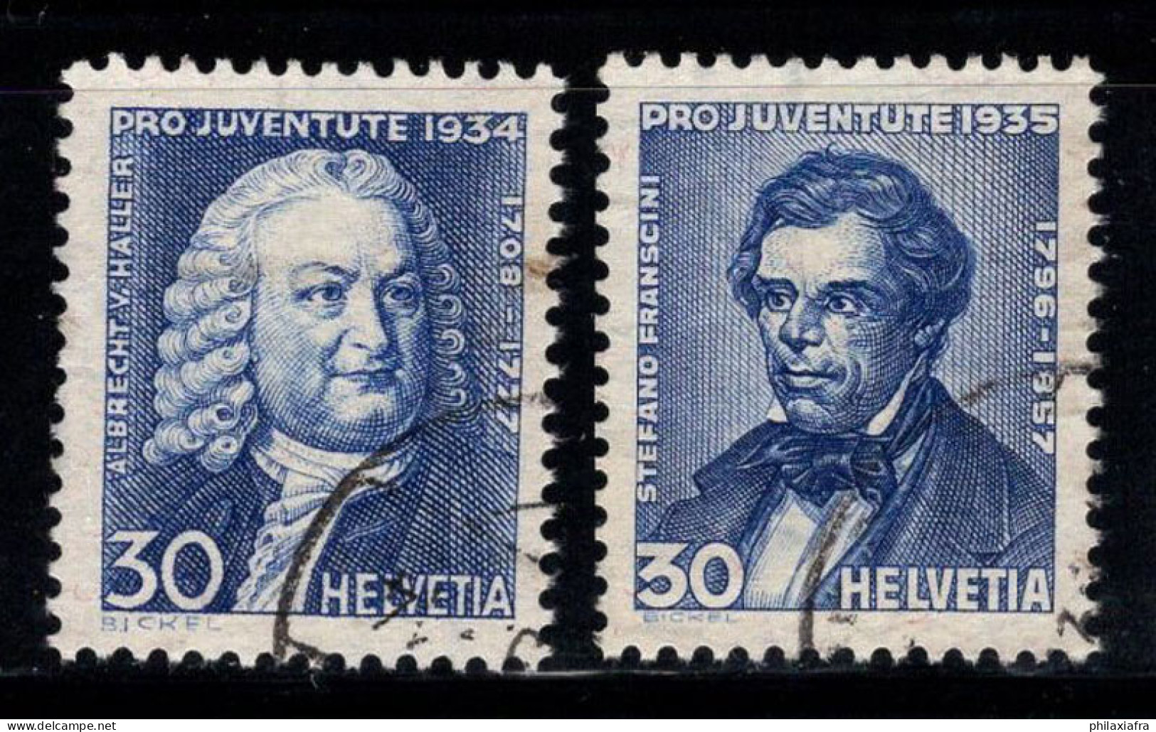 Suisse 1934 Mi. 284, 290 Oblitéré 100% Pro Juventute, Célébrités - Used Stamps