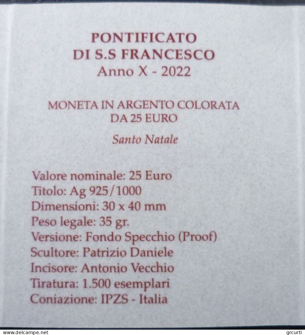 Vaticano - 25 Euro 2022 - Santo Natale - UC# 292 - Vaticaanstad