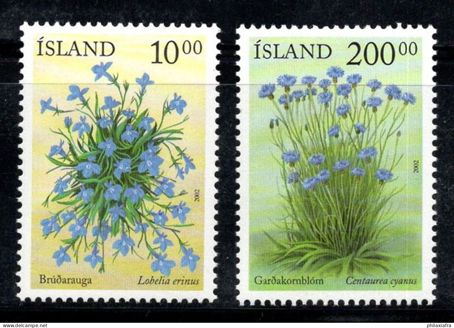 Islande 2002 Mi. 1017-1018 Neuf ** 100% Fleurs, Flore - Ungebraucht