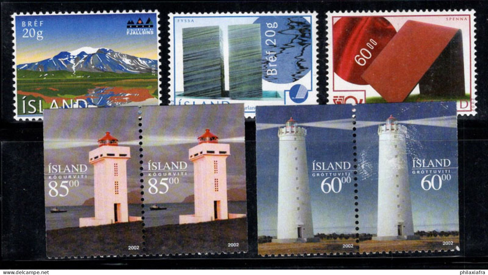 Islande 2002 Mi. 1004-1008 Neuf ** 100% Montagne, NORDEN, Phare - Nuovi