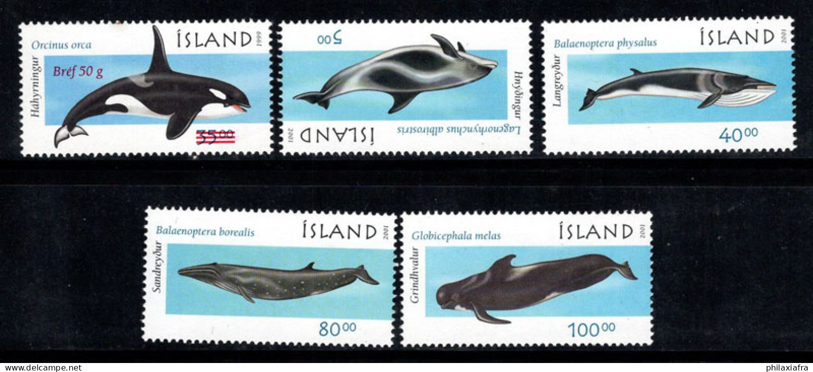 Islande 2001 Mi. 988-992 Neuf ** 100% Dauphins, Baleines - Ongebruikt