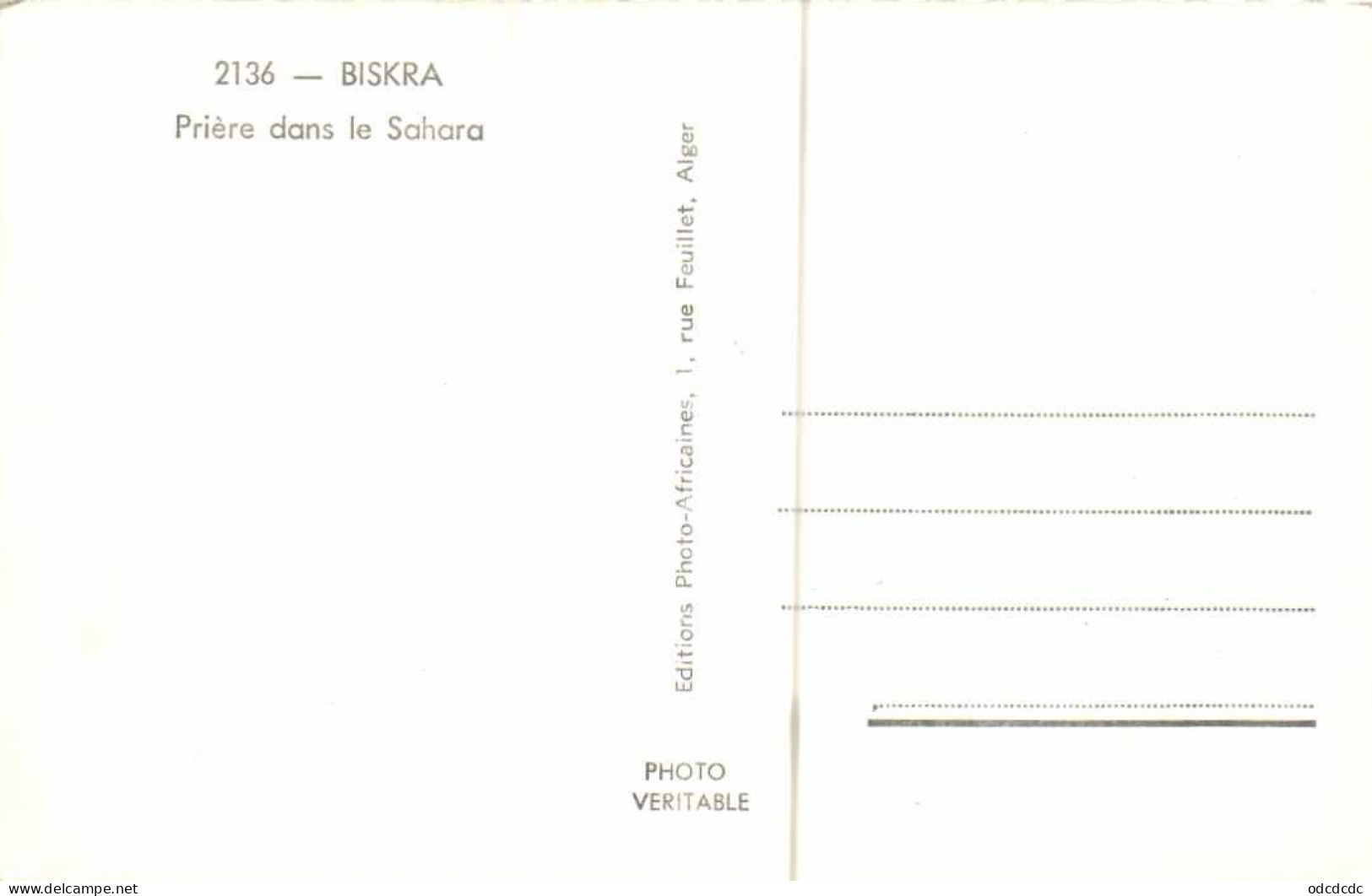 BISKRA  Prière Dans Le Sahara RV - Biskra