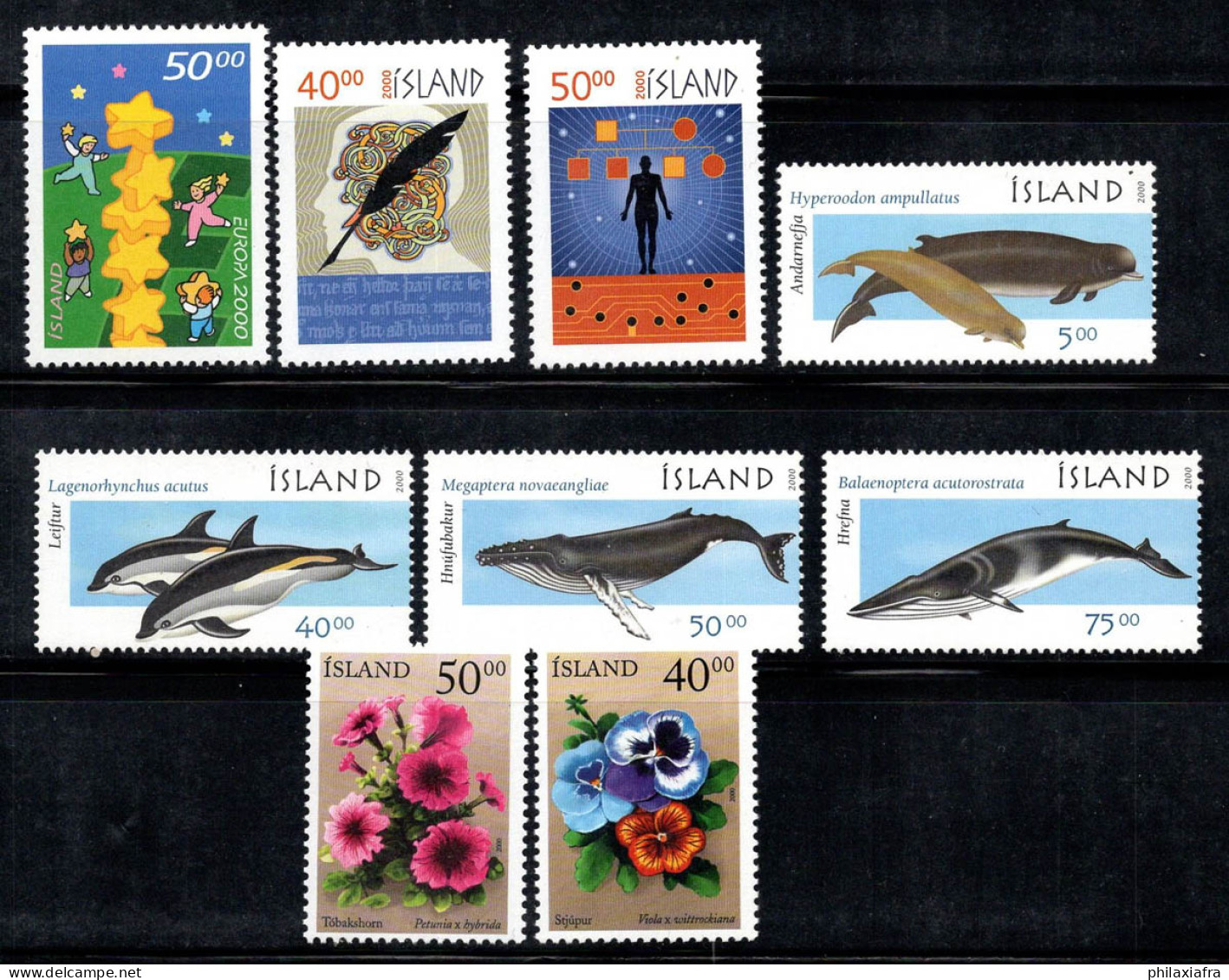 Islande 2000 Mi. 951-959 Neuf ** 100% Europa Cept, Dauphins, Fleurs - Unused Stamps