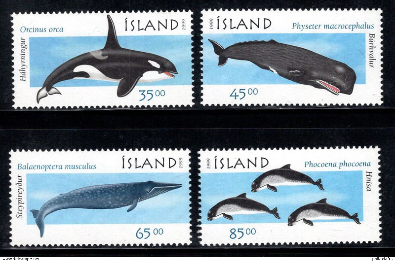 Islande 1999 Mi. 905-908 Neuf ** 100% Dauphins, Baleines - Ungebraucht