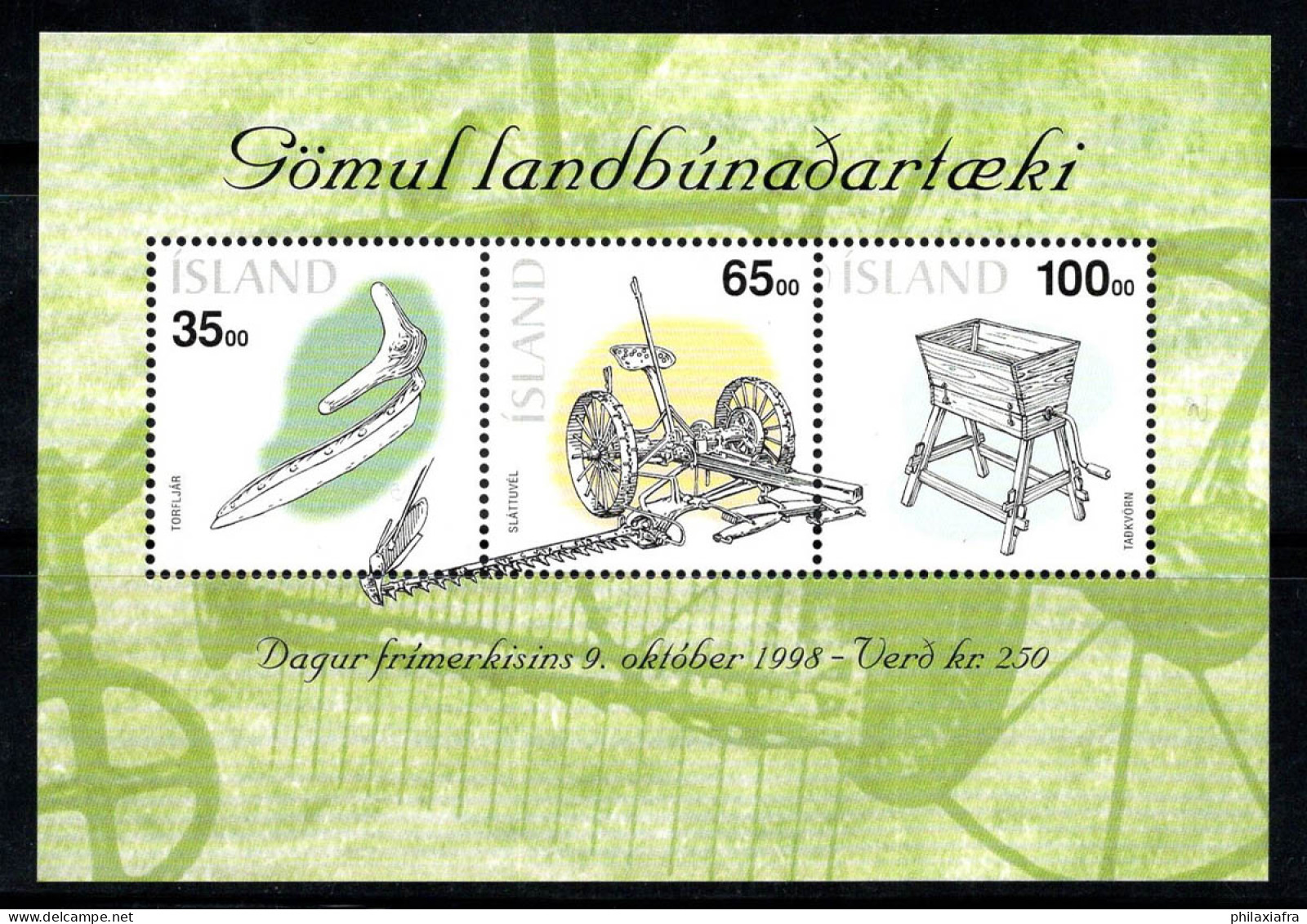 Islande 1998 Mi. Bl. 22 Bloc Feuillet 100% Neuf ** Journée Du Timbre - Blocs-feuillets