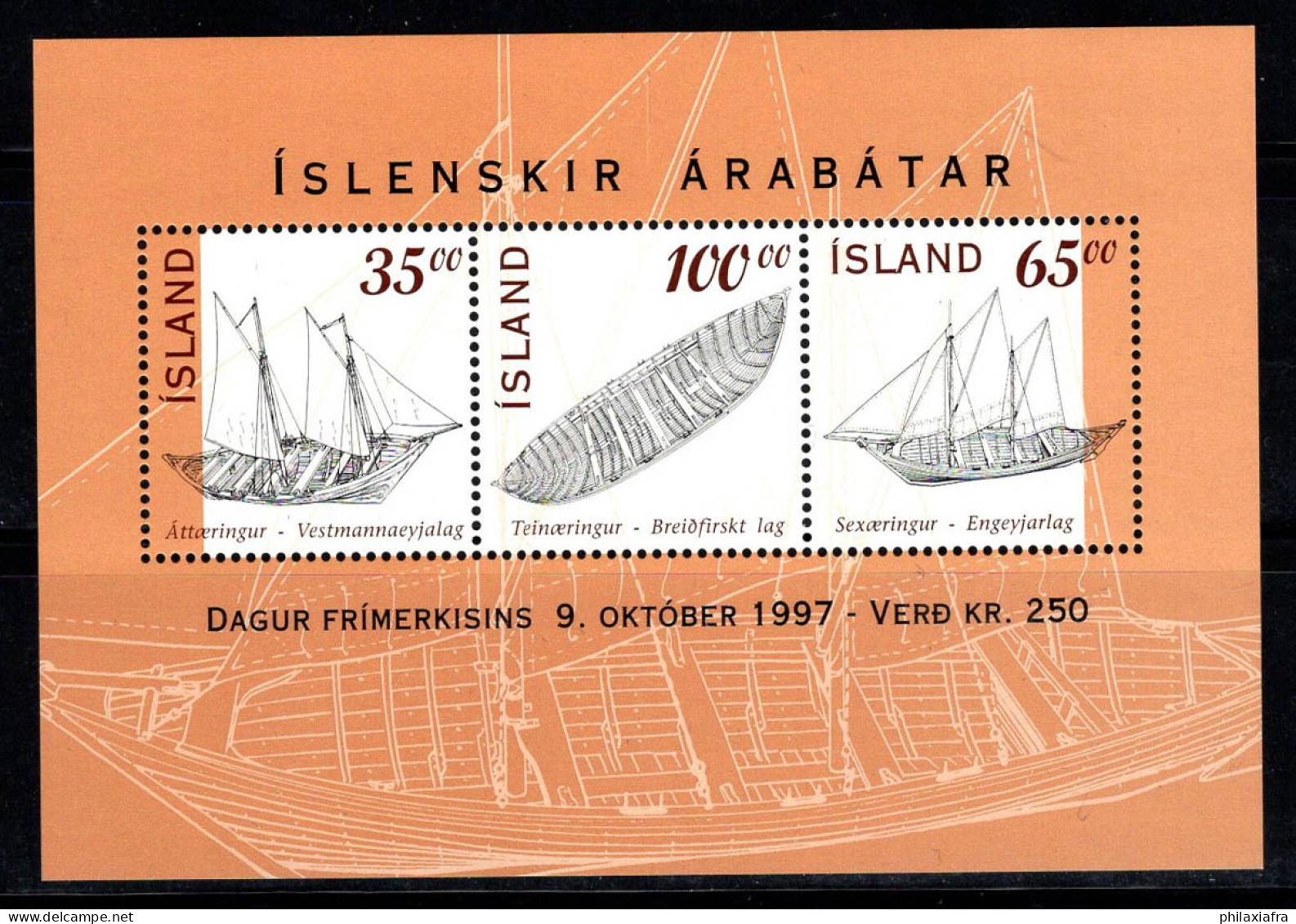 Islande 1997 Mi. Bl. 20 Bloc Feuillet 100% Neuf ** Journée Du Timbre, Navires - Blocs-feuillets