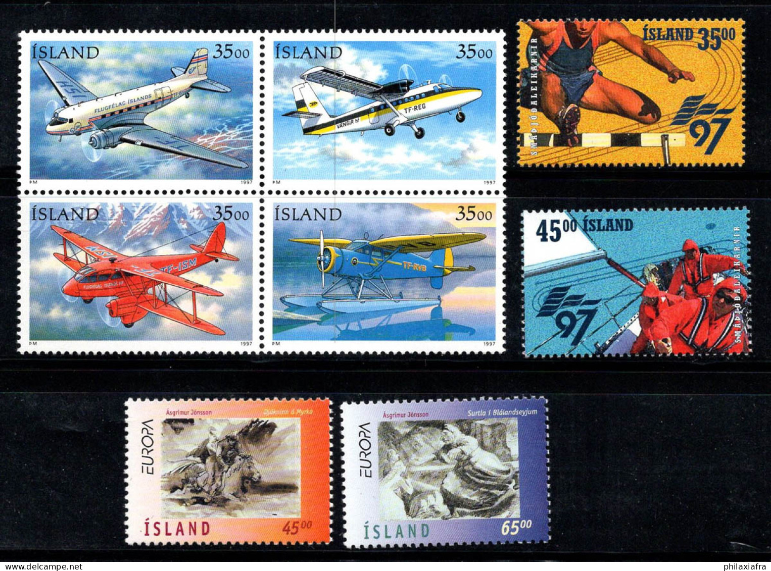 Islande 1997 Mi. 866-873 Neuf ** 100% Avions, Sports, Europe Cept - Neufs