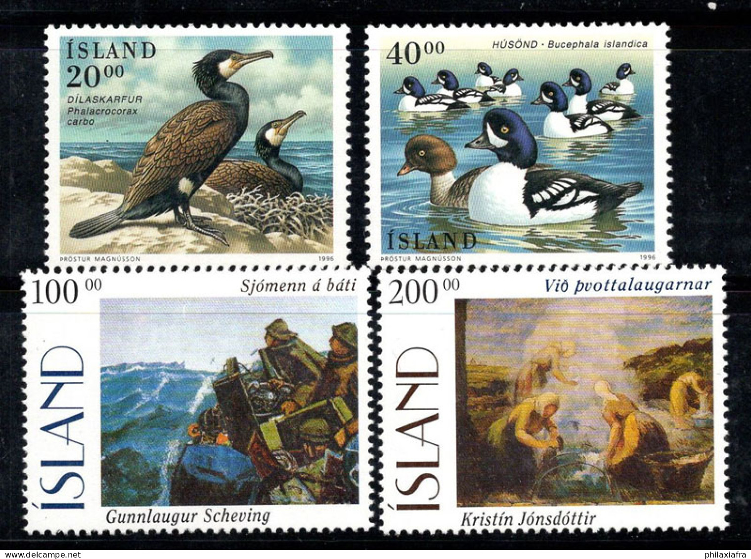 Islande 1996 Mi. 840-843 Neuf ** 100% Oiseaux, Faune, Art - Ongebruikt