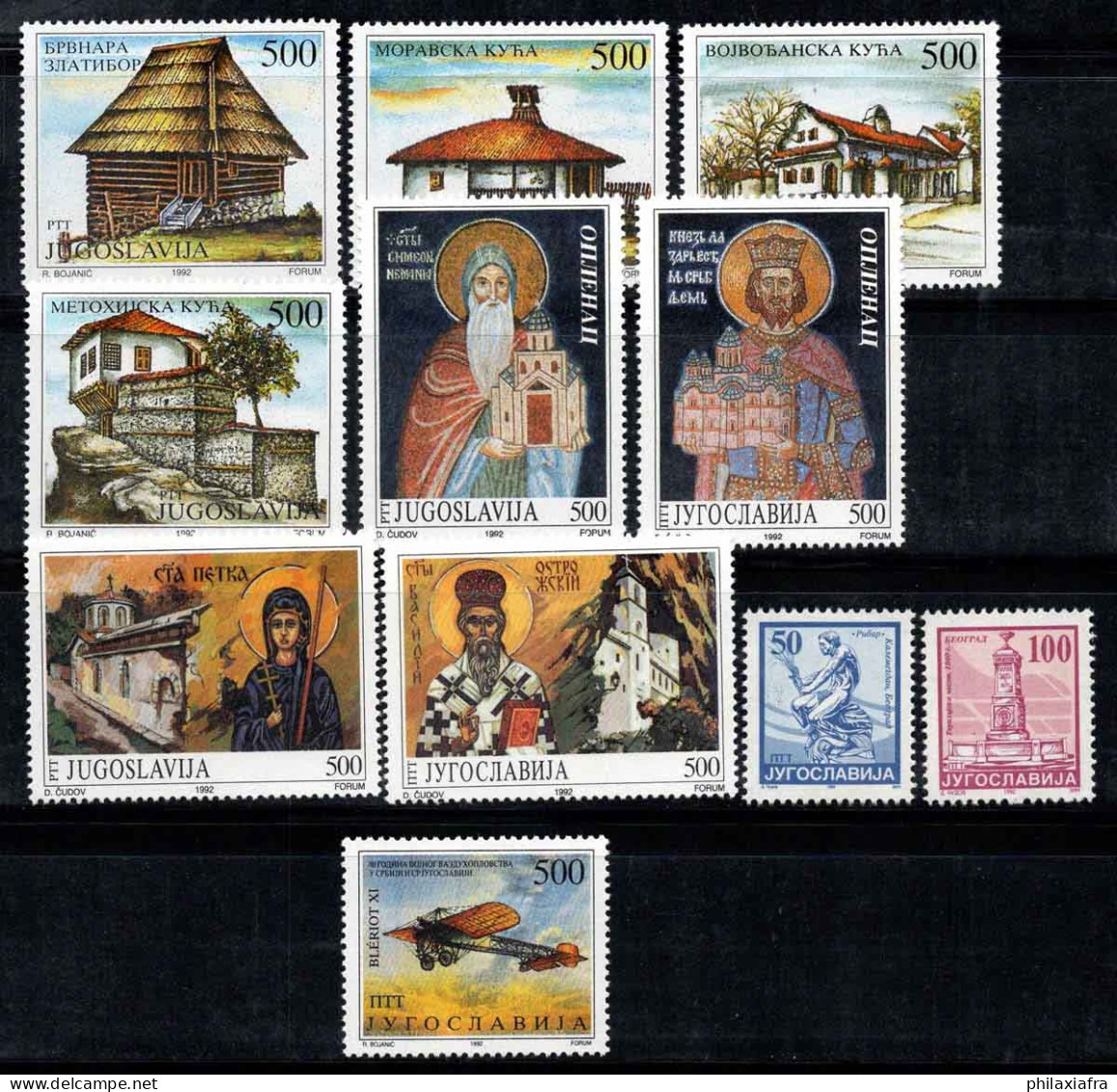 Yougoslavie 1992 Mi. 2574-2584 Neuf ** 100% Musée, Maisons, Art, Avion - Unused Stamps