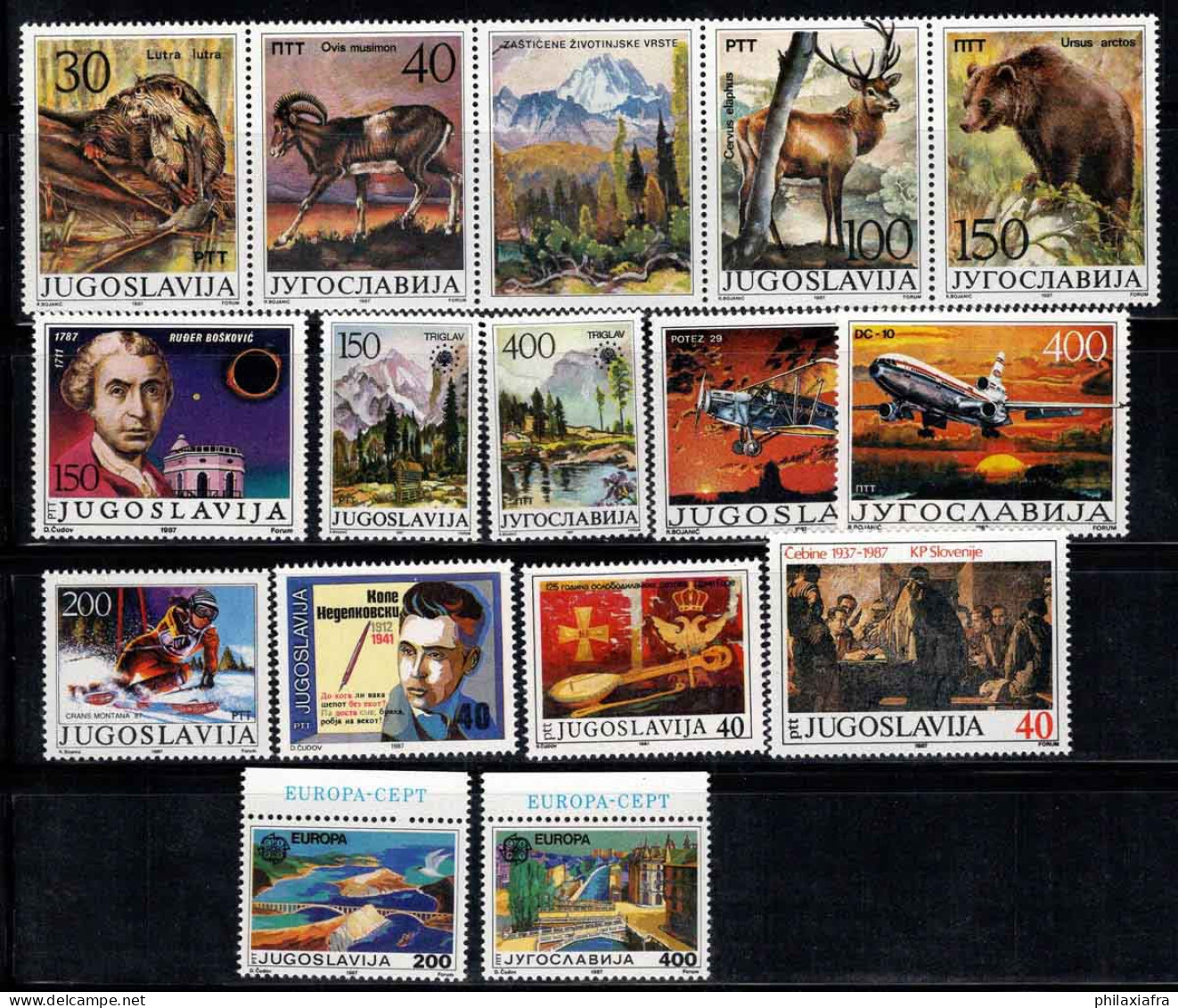 Yougoslavie 1987 Mi. 2206-2220 Neuf ** 100% Animaux, Nature, Avion, Europe Cept - Unused Stamps