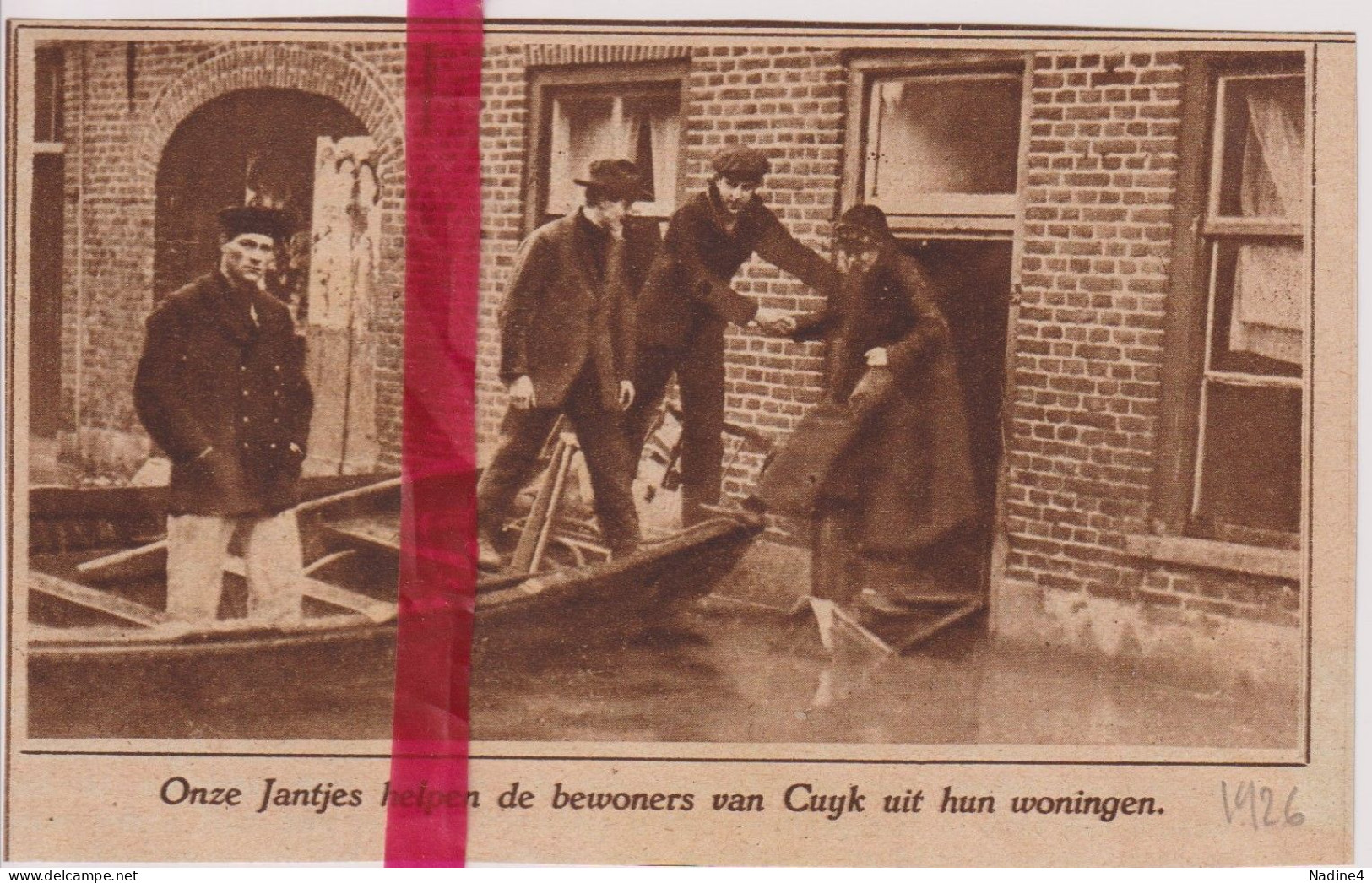 Cuyk - Evacuatie Bewoners Na Overstromingen - Orig. Knipsel Coupure Tijdschrift Magazine - 1926 - Unclassified