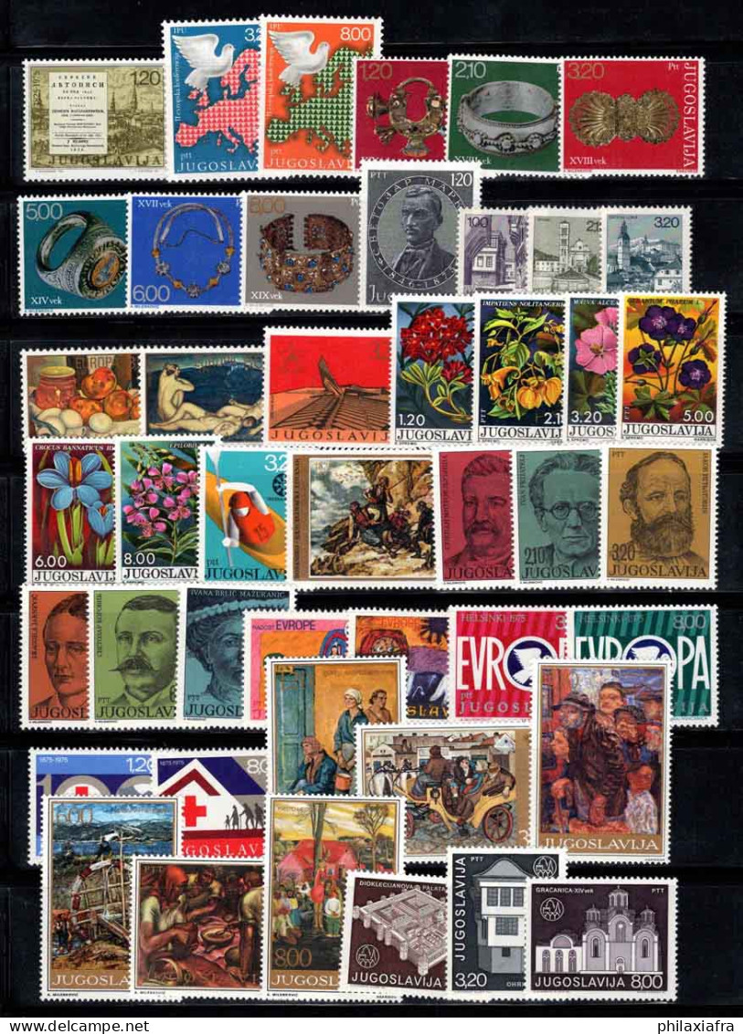 Yougoslavie 1975 Mi. 1584-1629 Neuf ** 100% Art, Fleurs, Célébrités - Unused Stamps