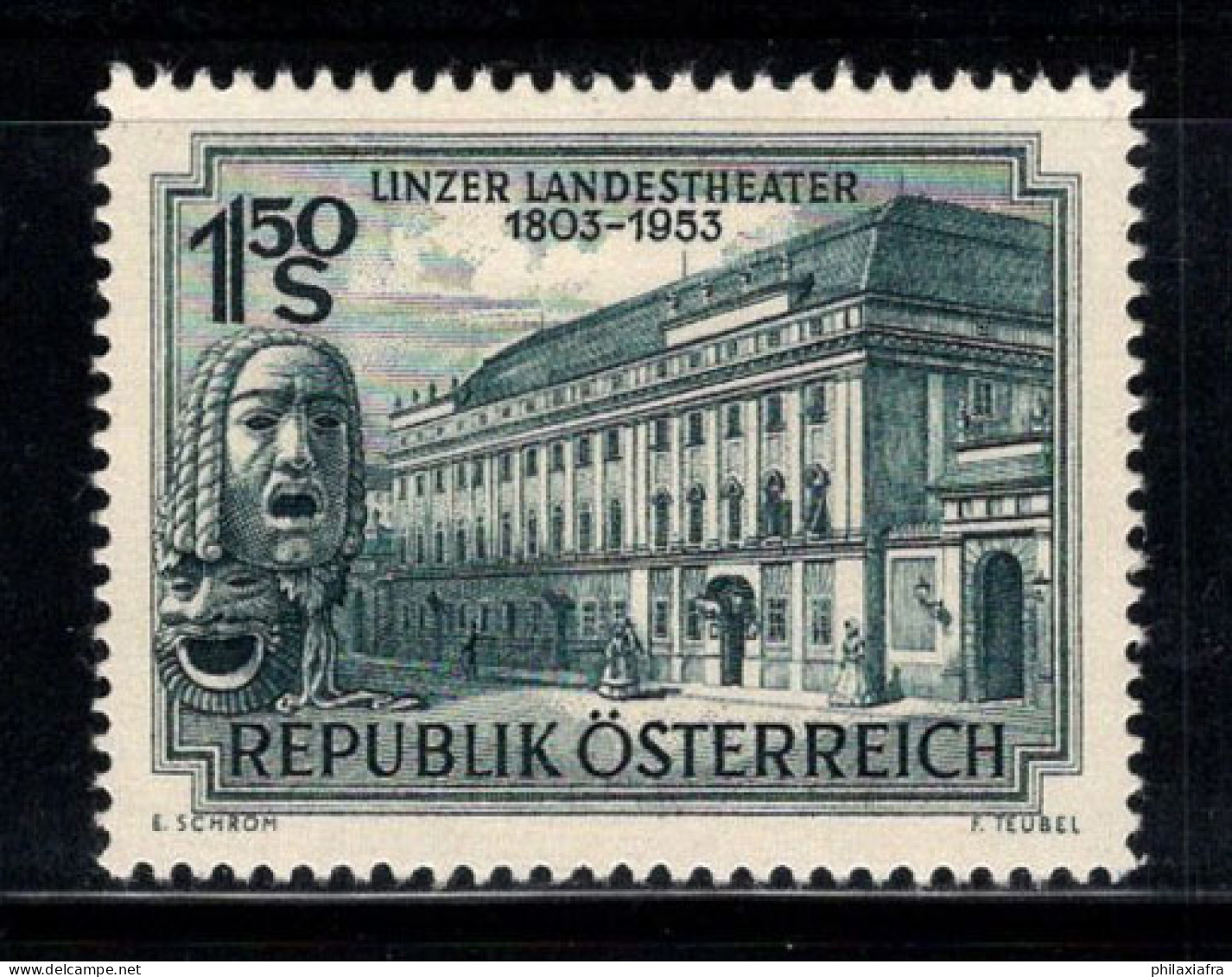 Autriche 1953 Mi. 988 Neuf * MH 100% Théâtre Linzer - Ungebraucht