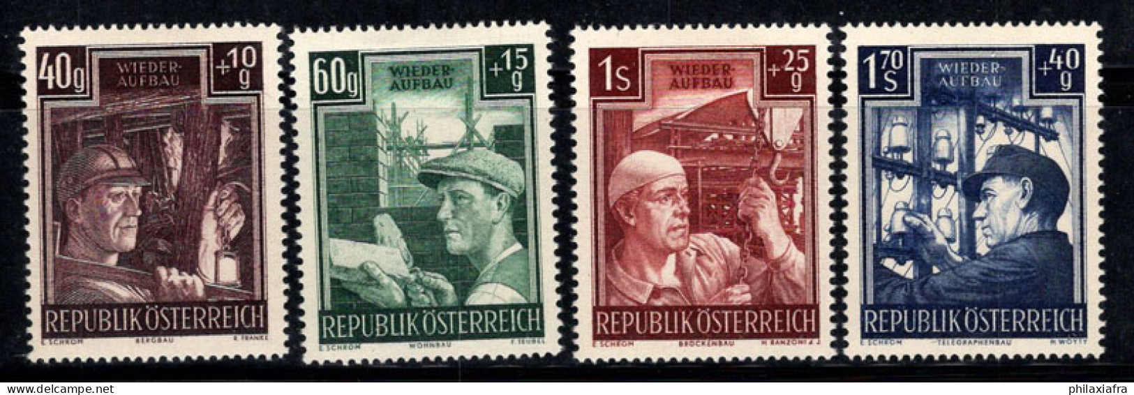 Autriche 1951 Mi. 960-963 Neuf * MH 100% Constructeurs, Travail - Unused Stamps