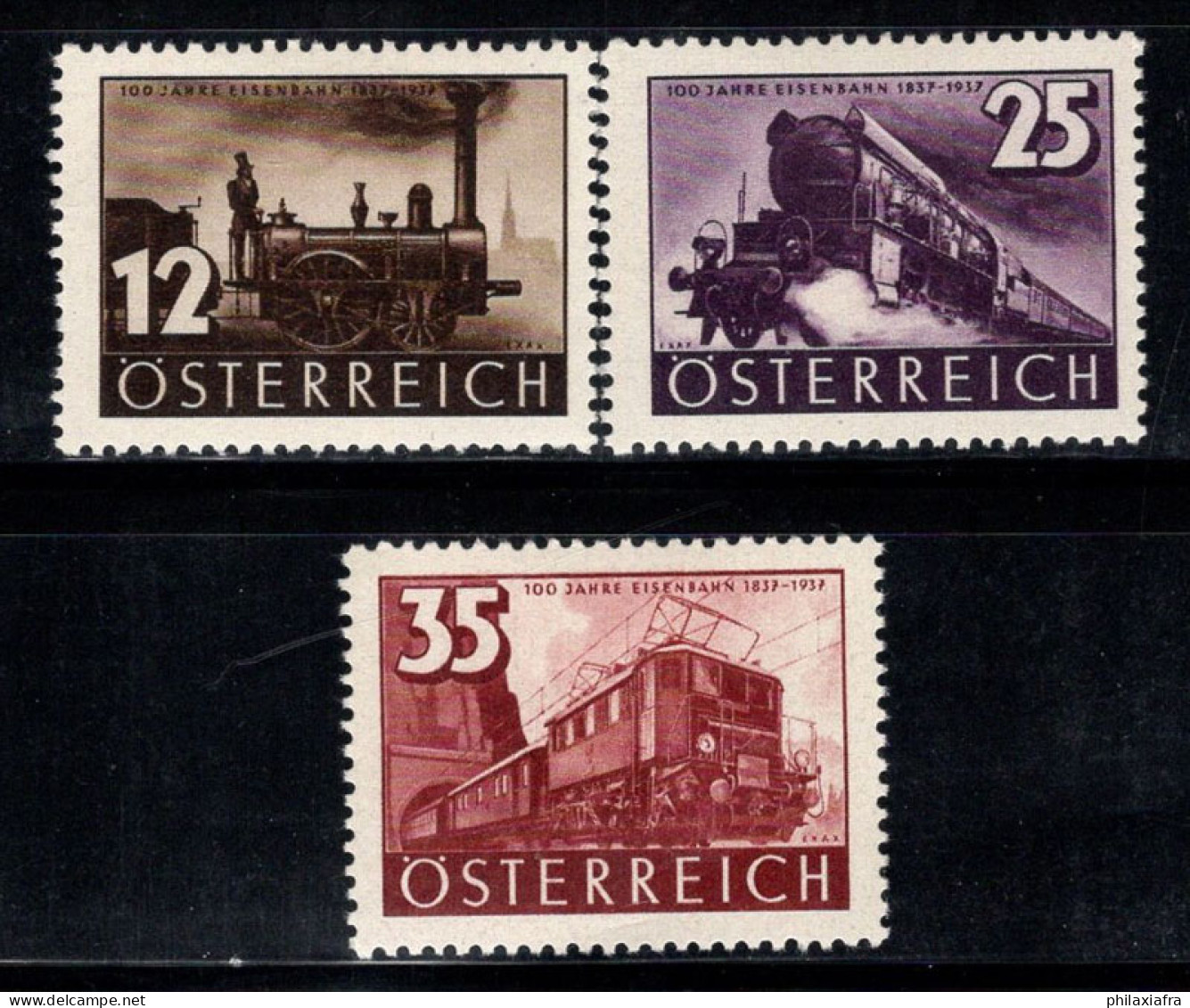 Autriche 1937 Mi. 646-648 Neuf * MH 100% Trains, Chemins De Fer - Ongebruikt
