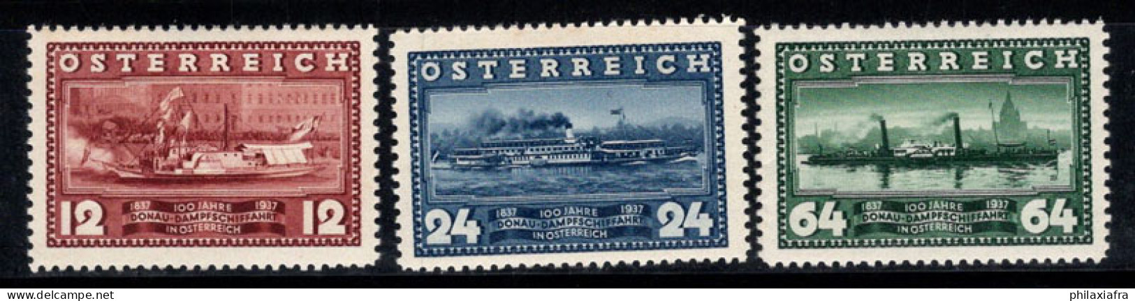 Autriche 1937 Mi. 639-641 Neuf * MH 100% Navires - Unused Stamps