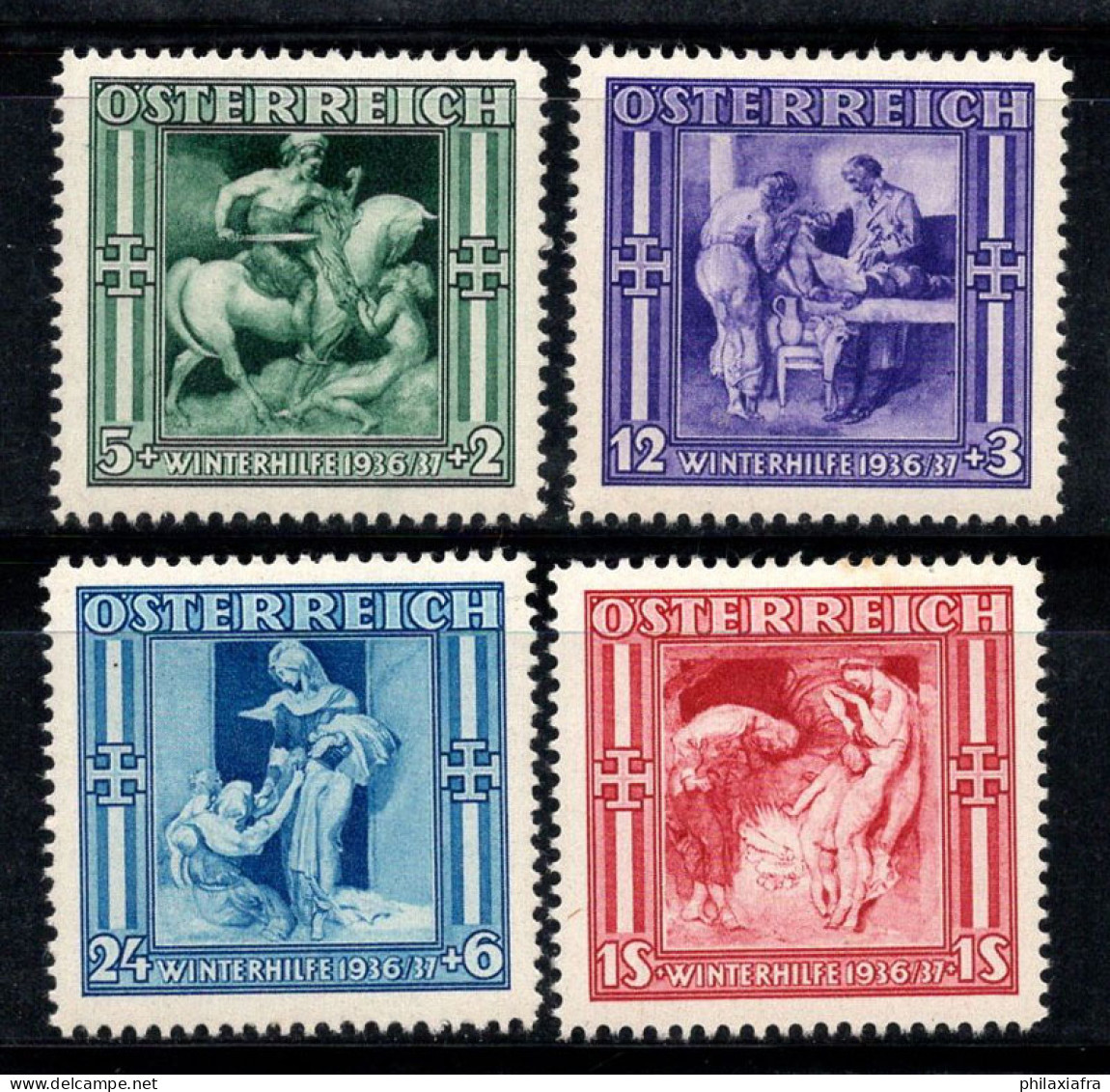 Autriche 1936 Mi. 628-631 Neuf * MH 100% Sauvetage Hivernal - Unused Stamps