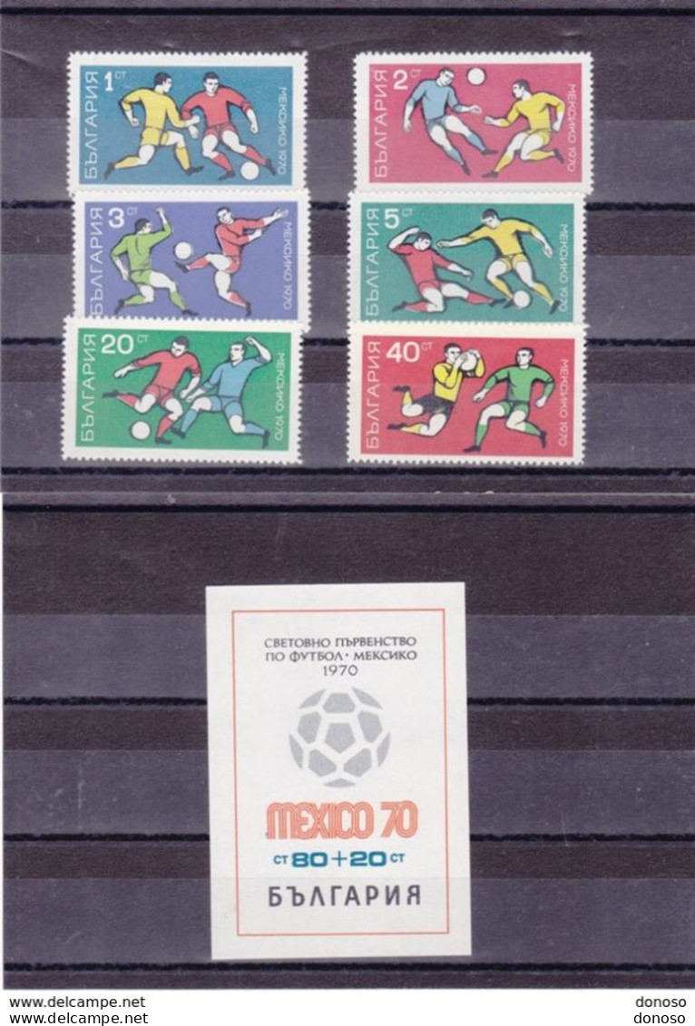 BULGARIE 1970 Coupe Du Monde De Football, Mexico Yvert 1761-1766 + BF 28, Michel 1982-1987 + Bl 26 NEUF** MNH - Ungebraucht