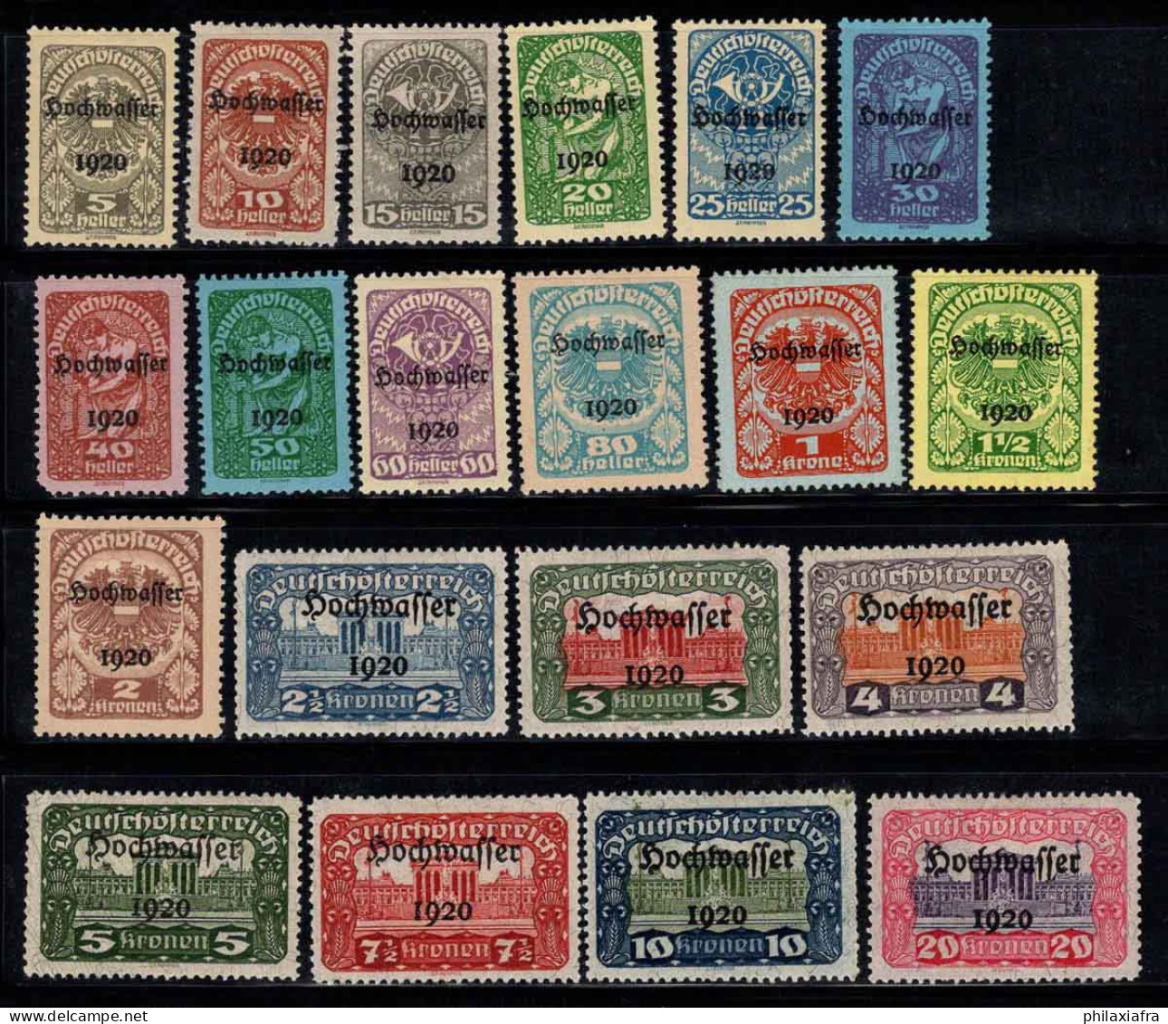 Autriche 1921 Mi. 340-359 Neuf * MH 100% Surimprimé - Unused Stamps