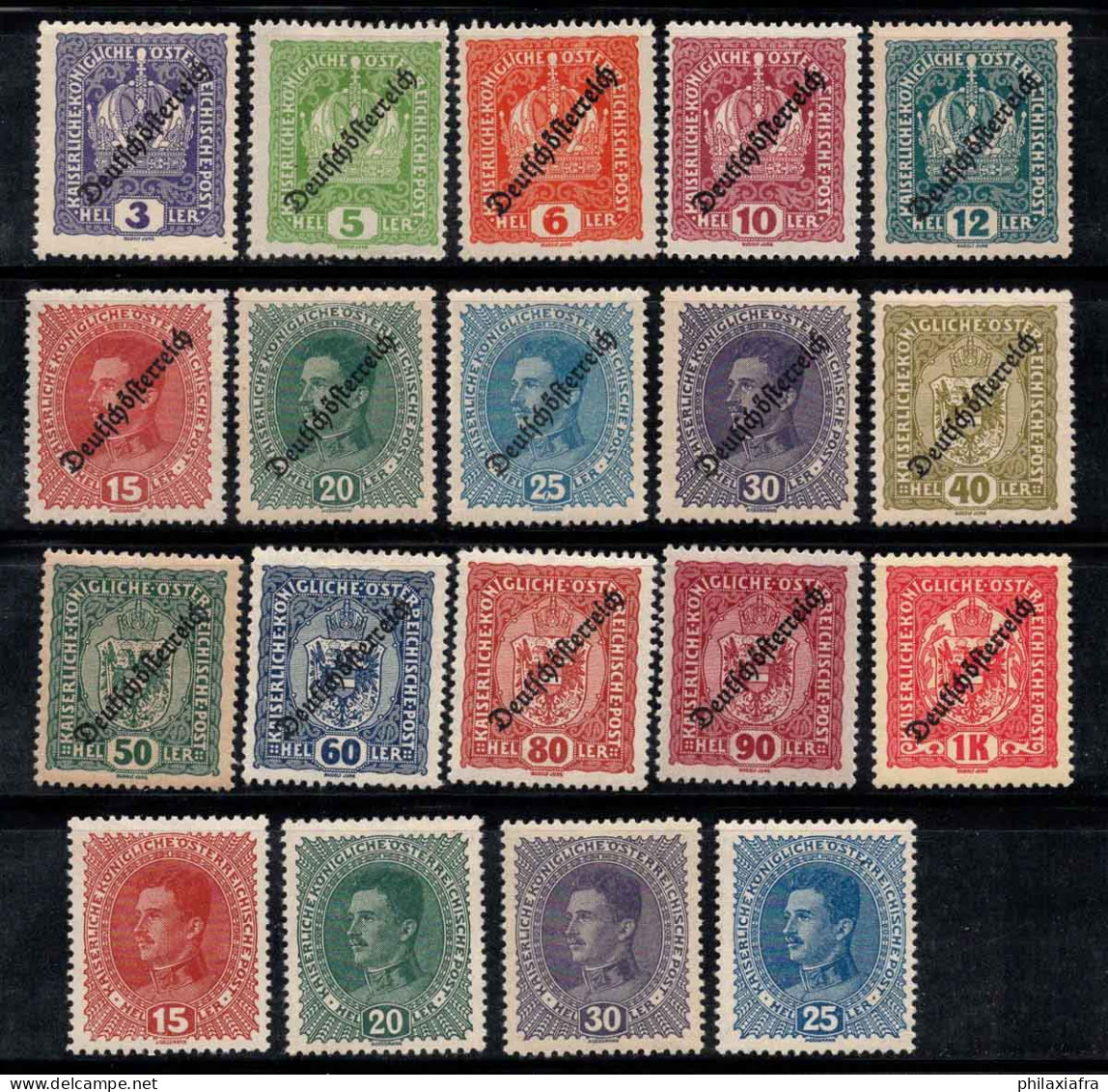 Autriche 1917 Mi. 221-224,228-242 Neuf * MH 100% Surimprimé Charles Ier, Armoiries - Unused Stamps