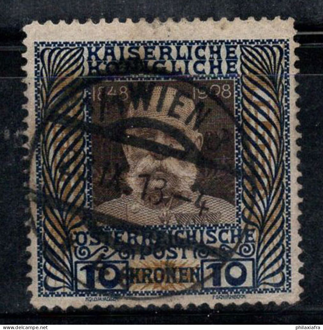 Autriche 1908 Mi. 156 Oblitéré 100% François-Joseph, 10 Kr - Used Stamps