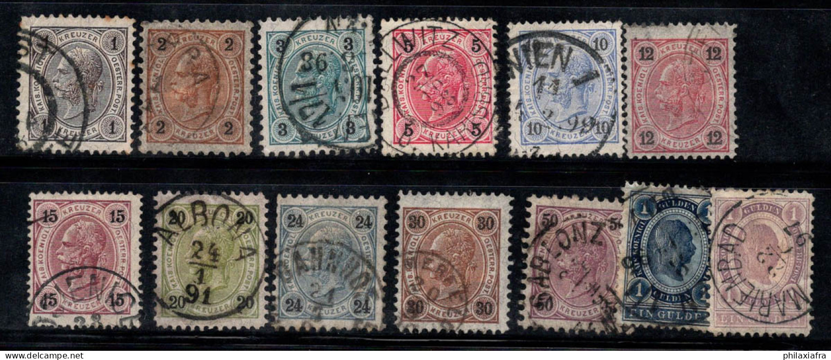 Autriche 1890 Mi. 50-62 Oblitéré 100% François-Joseph - Used Stamps