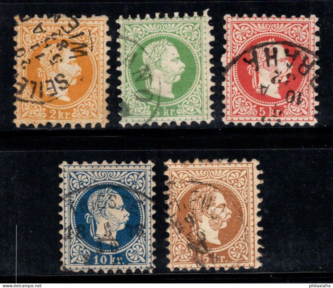 Autriche 1867 Mi. 35-39 Oblitéré 100% François-Joseph - Used Stamps