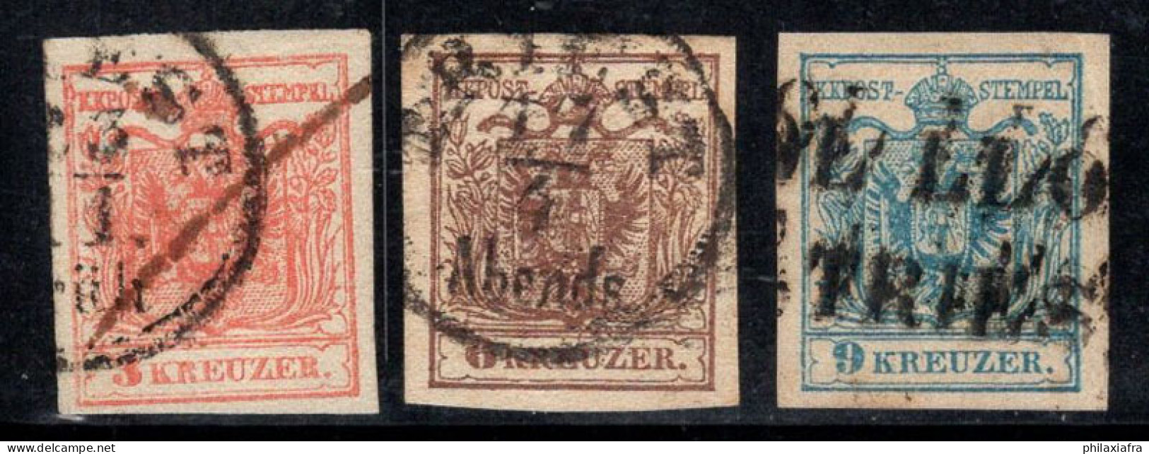 Autriche 1850 Mi. 3-5 Oblitéré 100% Armoiries - Gebruikt