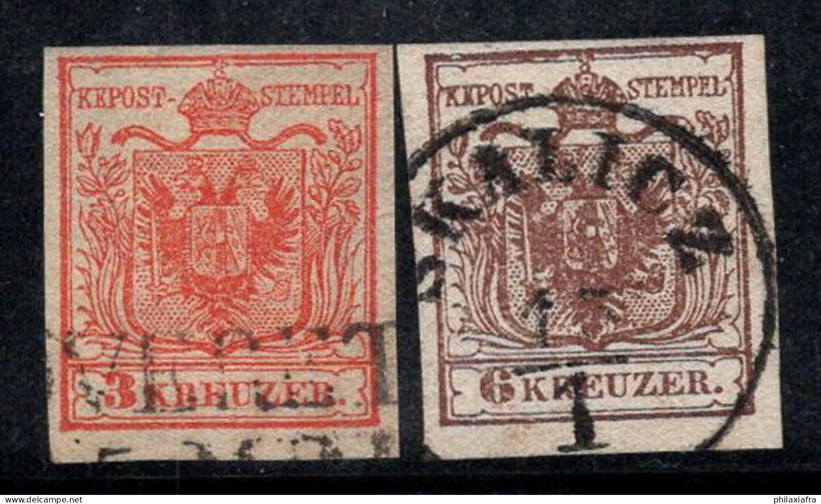 Autriche 1850 Mi. 3-4 Oblitéré 100% Armoiries - Oblitérés