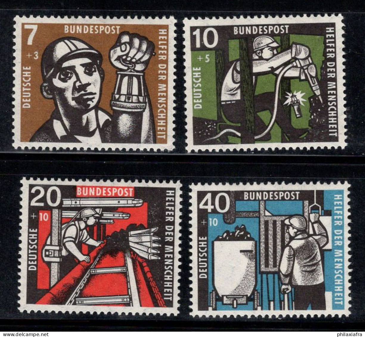 Allemagne Bund 1957 Mi. 270-273 Neuf * MH 100% Charbonnage - Unused Stamps