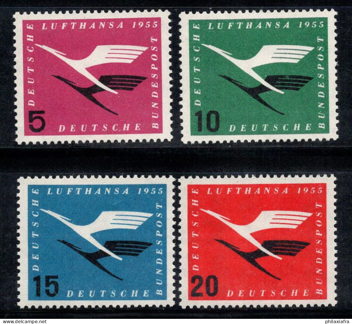 Allemagne Bund 1955 Mi. 205-208 Neuf * MH 100% Poste Aérienne Lufthansa - Unused Stamps