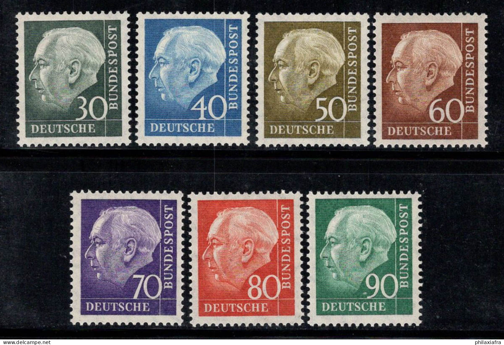 Allemagne Bund 1956 Mi. 259-265 Neuf * MH 100% Heuss - Unused Stamps