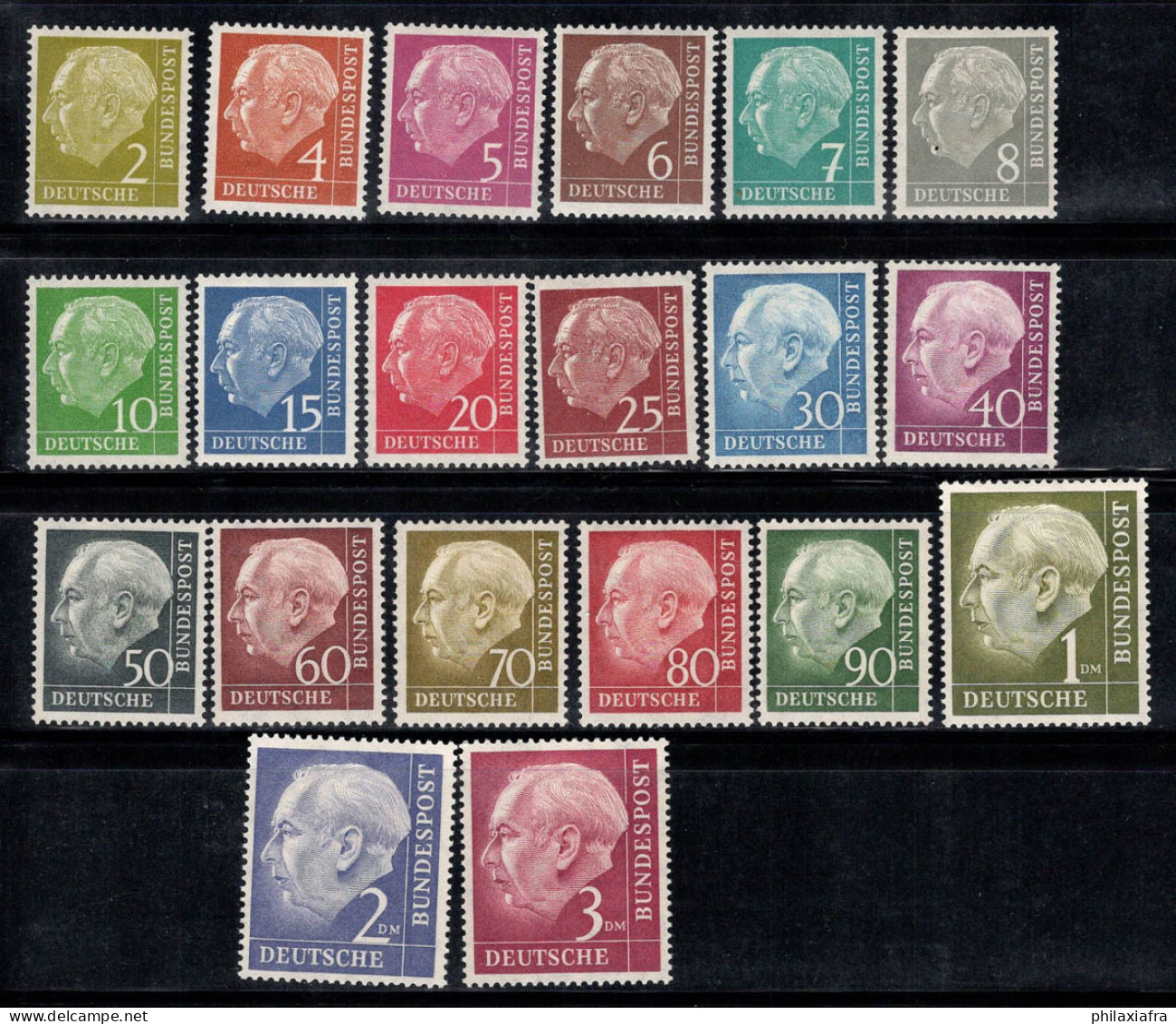 Allemagne Bund 1954 Mi. 177-196 Neuf * MH 100% Heuss - Unused Stamps