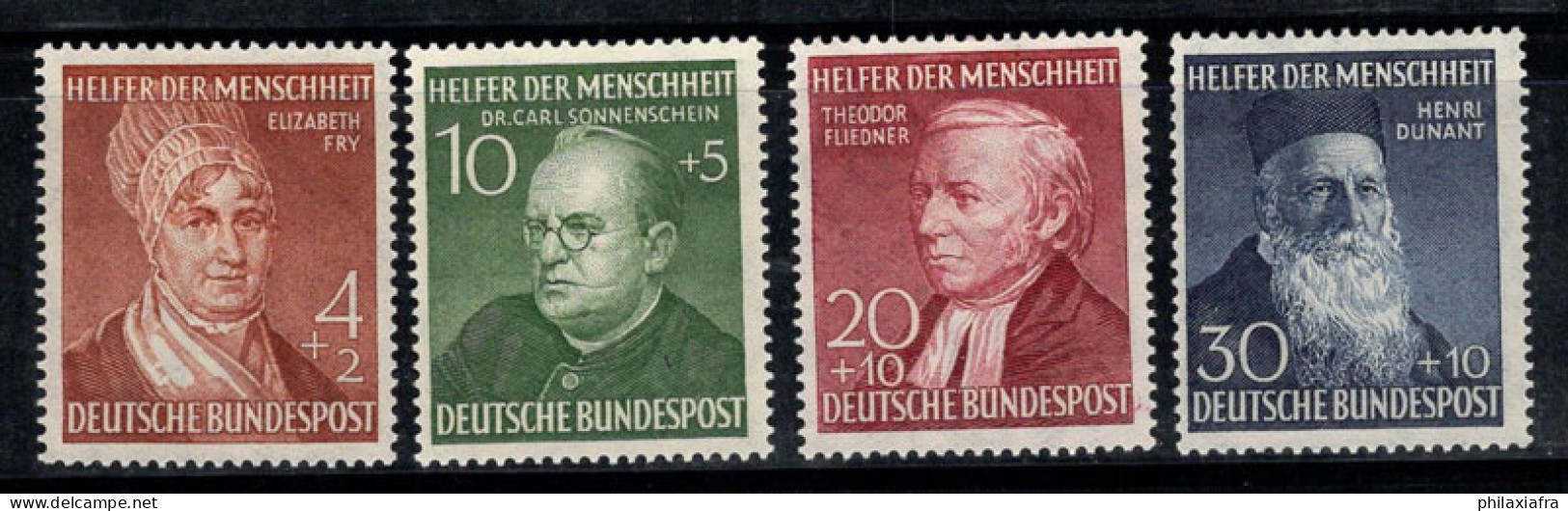 Allemagne Bund 1952 Mi. 156-159 Neuf * MH 100% Célébrités, Charité - Nuovi